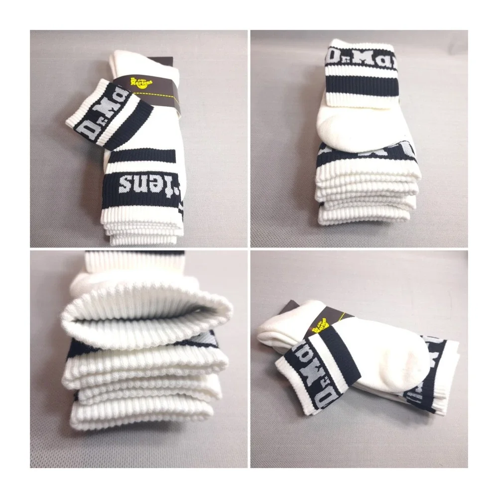 3-Pack Dr. Martens Athletic‎ Logo Socks Size M/L (9-14) White & Black